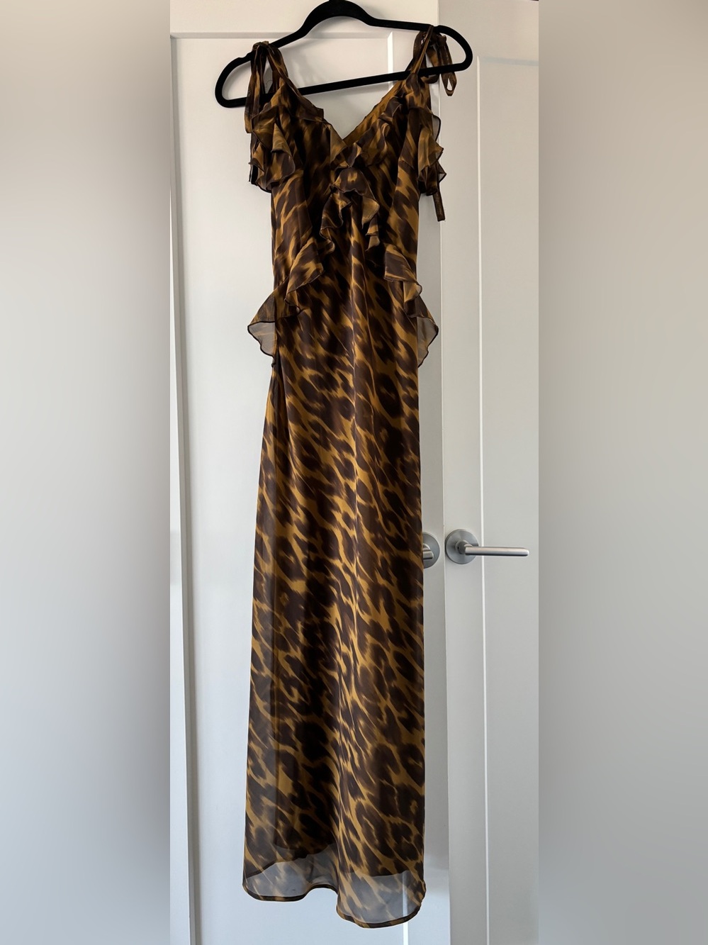 Betsey Johnson Brown and Black Animal Print Maxi Dress